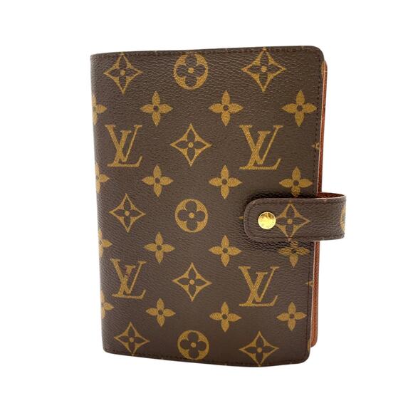 Louis Vuitton Vintage Brown Monogram Medium Ring Agenda Cover MM